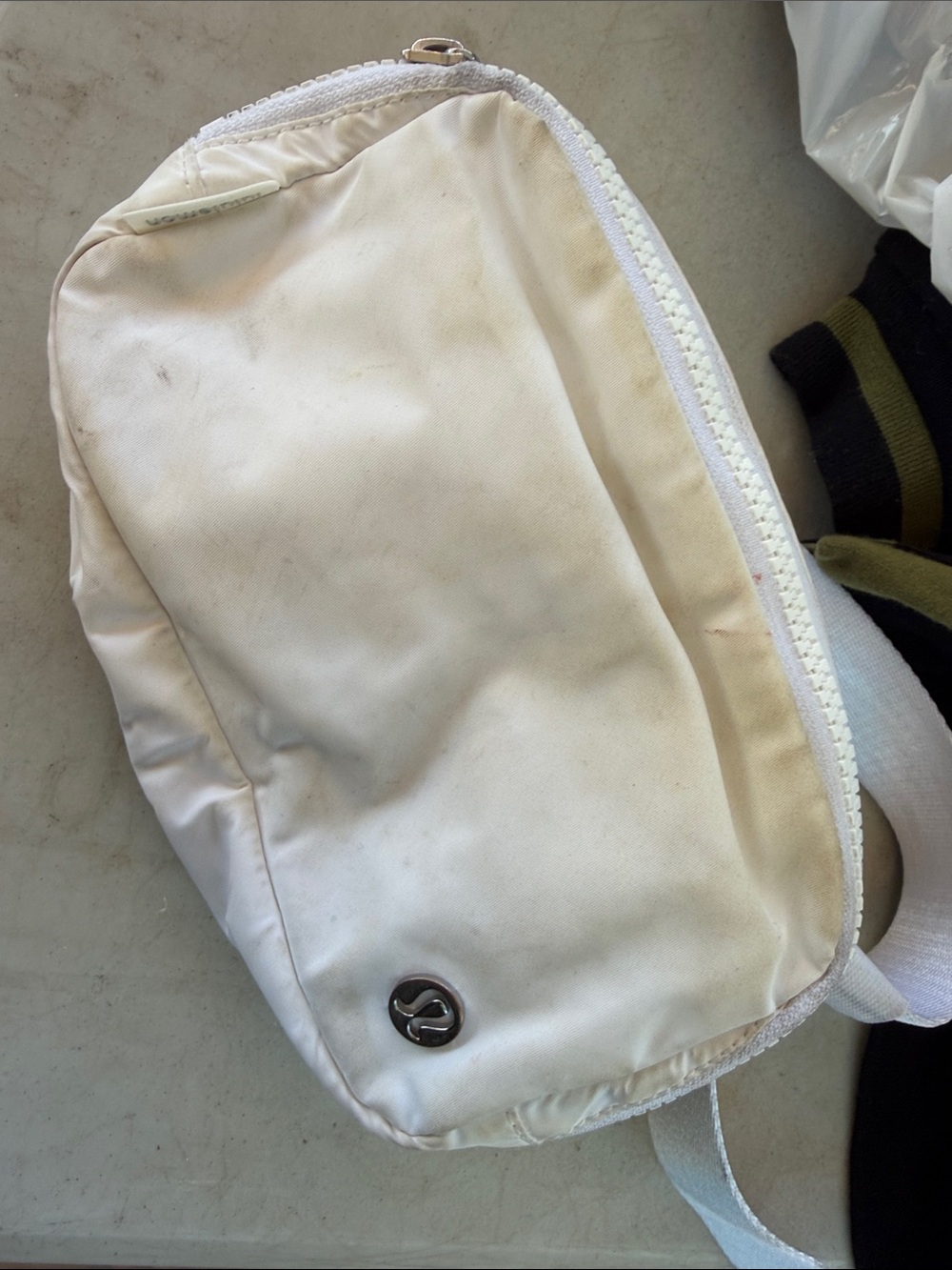 adidas White Nylon Crossbody Belt Bag